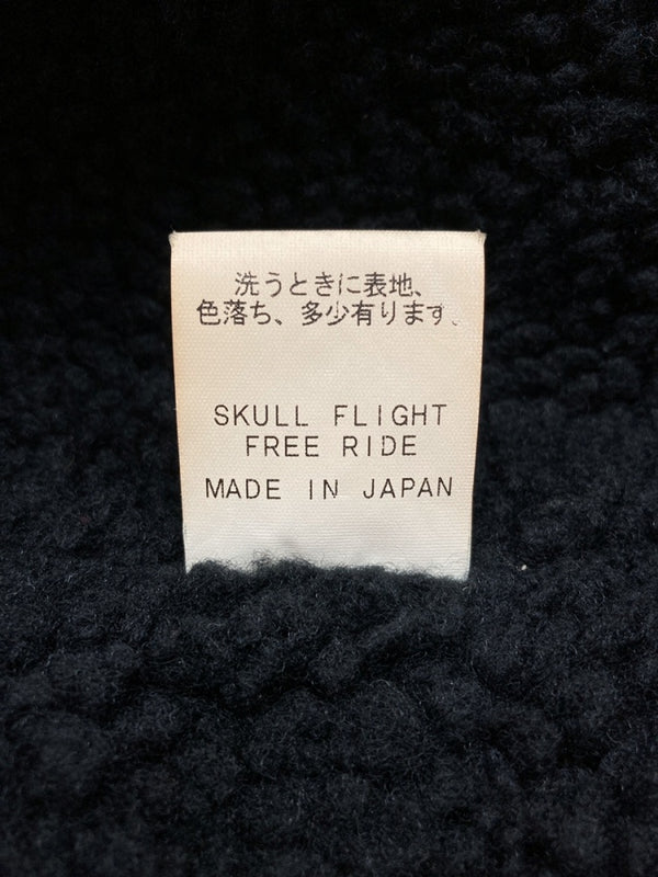 スカルフライト SKULL FLIGHT RIDERS N-1 STENCIL JACKET ライダース ステンシル ジャケット アウター バイカー バイク 黒 36 ジャケット ロゴ ブラック 104MT-845