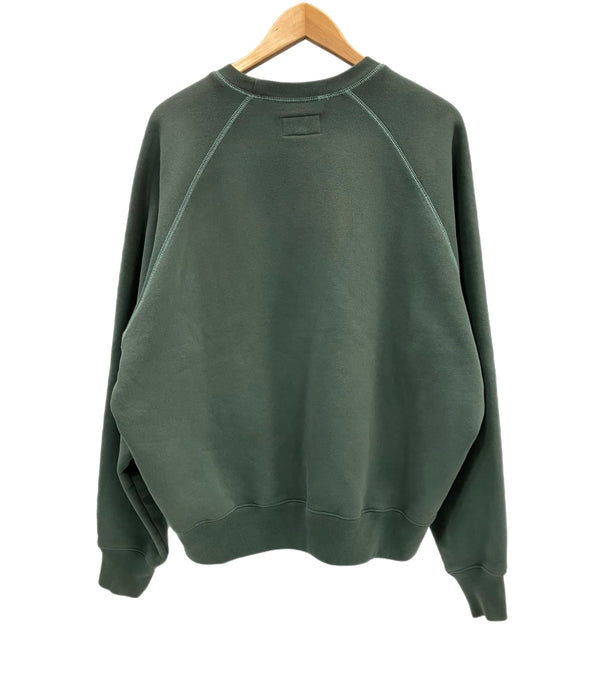 ステューシー STUSSY 24AW Overlock Varsity Raglan Crew オーバーロック バーシティ ラグラン クルー ユーズド加工 カレッジロゴ 118564 スウェット グリーン Lサイズ 101MT-5332