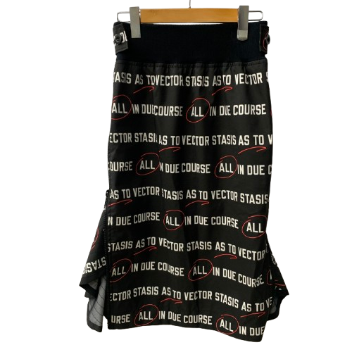 サカイ sacai 18ss テキストプリントスカート 18-03573 スカート ブラック 201LB-97