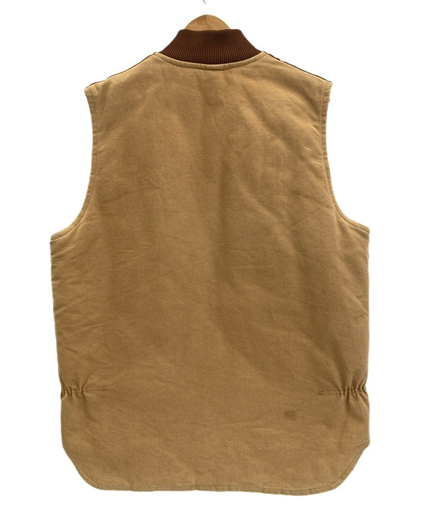 カーハート Carhartt USA製 ダッグベスト DUCK VEST 首リブ LARGE TALL ベスト ベージュ Lサイズ 101MT-3582