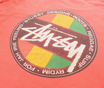 ステューシー STUSSY 初期黒タグ 80s ラスタサークル Made in USA 80's ラスタロゴ USA製 Tシャツ レッド Lサイズ 103MT-3255