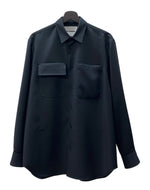 ジルサンダー JIL SANDER WOOL GABARDINE SHIRT ウール ギャバジン シャツ ボタン 長袖 ダークネイビー 紺 J23DL0003 J40159 サイズ 39 長袖シャツ 無地 ネイビー 104MT-1558