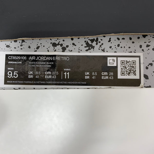 ナイキ NIKE エアジョーダン6 カーマイン Air Jordan 6 Carmine CT8529-106  メンズ靴 スニーカー レッド 27.5cmサイズ 201-shoes1406