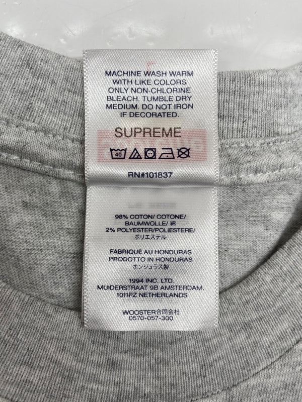 シュプリーム SUPREME 25AW Stick Tee Ash Gray スティック Ｔシャツ クルーネック 半袖 灰 Tシャツ ロゴ グレー Lサイズ 104MT-2340