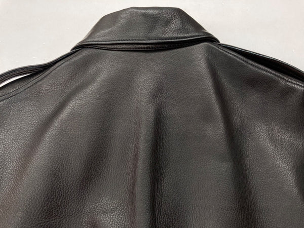 ワコマリア WACKO MARIA 24FW A-2 FLIGHT JACKET レザー フライト ジャケット 牛革 黒 24FW-WMO-BL07 ジャケット 無地 ブラック Mサイズ 104MT-1615