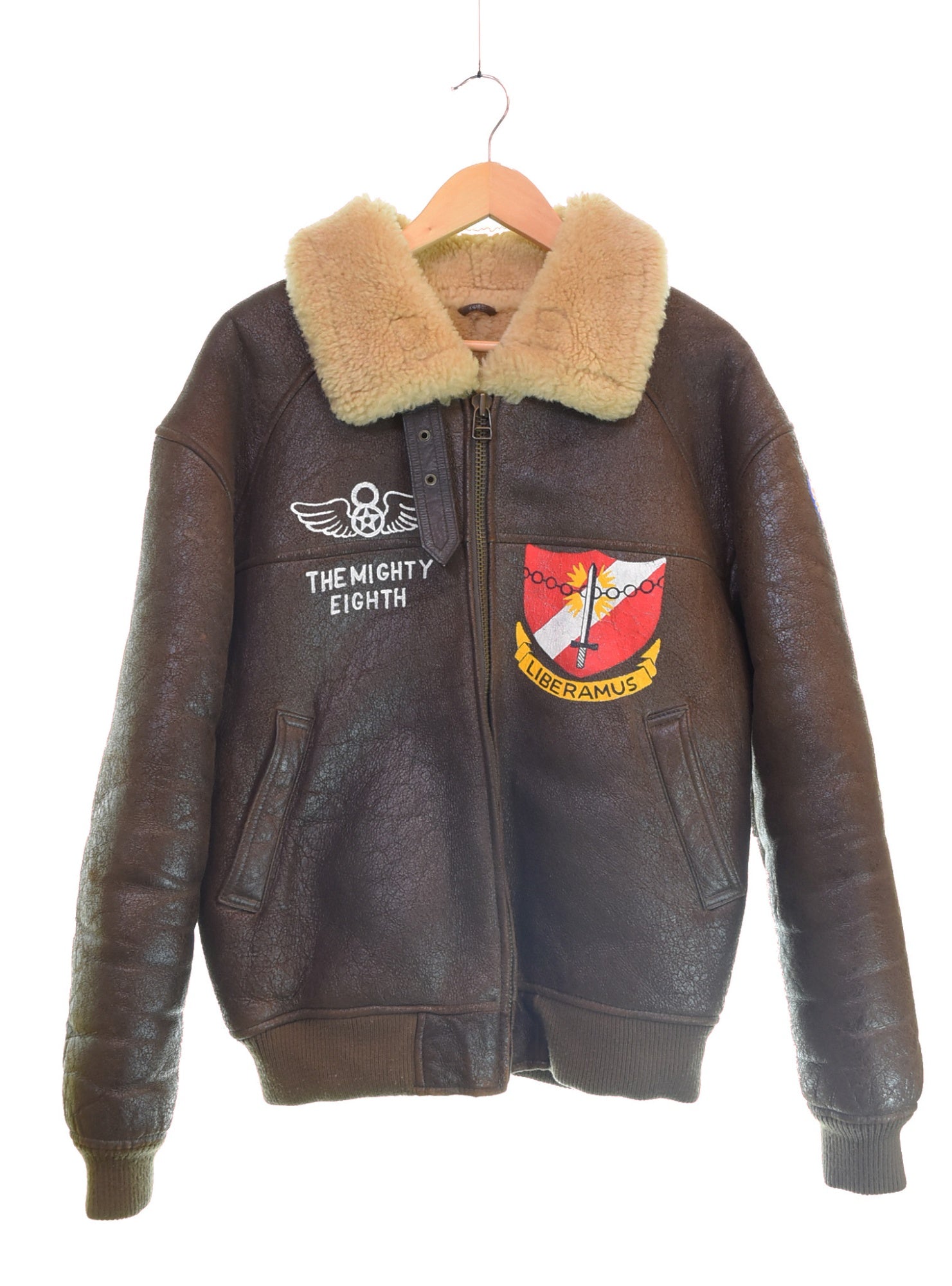 90s B-3 フライトジャケット ラムレザー ダークブラウン 古着 ムートン 80's 90's B-3フライトジャケット ラム革 ムートン ラムレザー 茶 TYPE