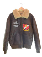 US US古着 90s 00s B-3 ムートンフライトジャケット ペイントカスタム 90's 00's ハンドペイント ジャケット ブラウン Lサイズ 103MT-3412