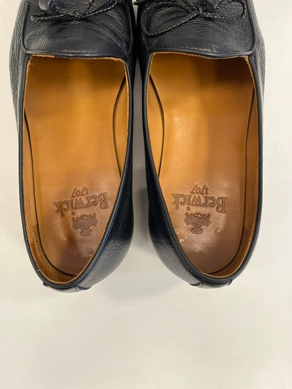 バーウィック Berwick1707 タッセルローファー シボ革 黒 5154 メンズ靴 ローファー ブラック EU42 101sh-2264