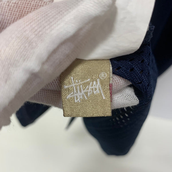 ステューシー STUSSY ベースボールシャツ 半袖シャツ ネイビー Lサイズ 201MT-3907