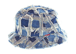 シュプリーム SUPREME 23SS Frayed Patchwork Denim Crusher フレイドパッチワークデニムクラッシャーS M 帽子 メンズ帽子 ハット ブルー 103H-80