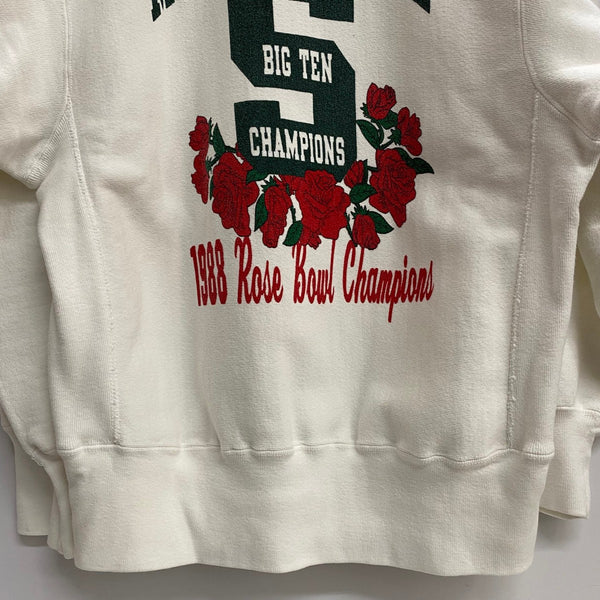 【曜日割引対象外】 チャンピオン Champion 80's リバースウィーブ MICHIGAN STATE 1987 BIG TEN CHAMPIONS 1988 Rose Bowl Champions スウェット ホワイト Mサイズ 201MT-4779 VB