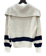 ラルフローレン RalphLauren POLO 現行タグ セーラー ニット レースアップ コットン COTTON 綿 IVORY アイボリー オフホワイト セーター ライン ホワイト Sサイズ 104LT-209