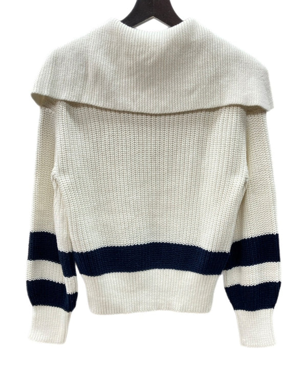 ラルフローレン RalphLauren POLO 現行タグ セーラー ニット レースアップ コットン COTTON 綿 IVORY アイボリー オフホワイト セーター ライン ホワイト Sサイズ 104LT-209