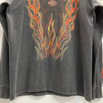 【曜日割引対象外】 ハーレーダビッドソン HARLEY-DAVIDSON 90's V FLAME USA製 フレイムパターン ロンT ブラック Mサイズ 201MT-4597 VB