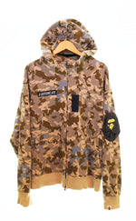 アベイシングエイプ A BATHING APE SAND CAMO MILITARY RELAXED FIT FULL ZIP MASK HOODIE パーカー 茶 001ZPI301011M パーカ ブラウン LLサイズ 103MT-1373