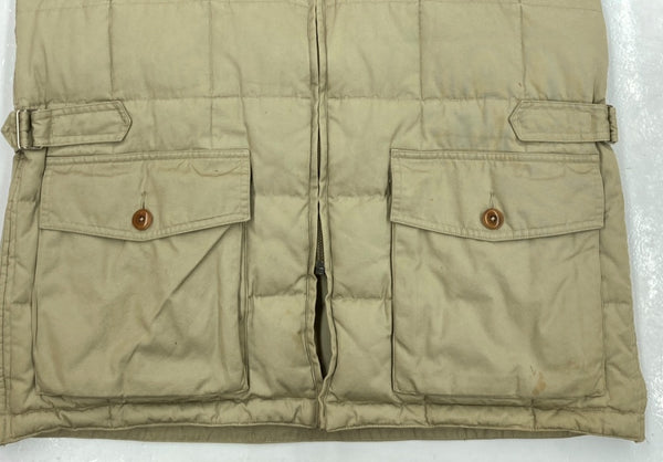 ダブルアールエル RRL QUILTING DOWN Jacket キルティング ダウン ジャケット 襟ボア ジップアップ 三ツ星タグ USA製 Ralph Lauren 薄茶 C-TK1247 ジャケット 無地 ベージュ Sサイズ 104MT-1374