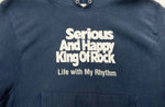 チャンピオン Champion 00s 00年代 真心ブラザーズ band バンT Serious And Happy King Of Rock REVERSE WEAVE リバースウィーブ  パーカ プリント ネイビー Mサイズ 104MT-1770
