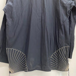 【曜日割引対象外】 キャピタル KAPITAL 風呂敷刺繍 刺し子 プルオーバー スモック シャツ 長袖カットソー ブラック Lサイズ 201MT-4303 VB