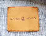 ア ベイシング エイプ A BATHING APE BAPE INDIGO ベイプ インディゴ DENIM JACKET INDIGO ウォッシュ 加工 デニム インディゴ  001LJ0251020X ジャケット ブルー Sサイズ 103MT-2946