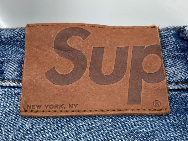 シュプリーム SUPREME 24FW Distressed Loose Fit Selvedge Jean ディストレスト ルーズ フィット セルビッチ ジーンズ 青 無地 デニム ブルー サイズ 34 104MB-299
