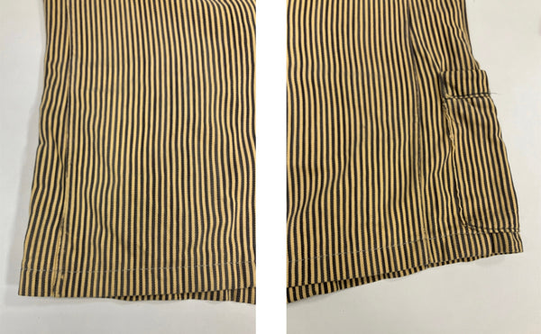 ヴィンテージ vintage 30's～ 30年代～ EURO ユーロ サーヴァント ギャルソンジャケット ワーク カートンボタン アンティーク ストライプ ヒッコリー - ジャケット イエロー 101MT-4994