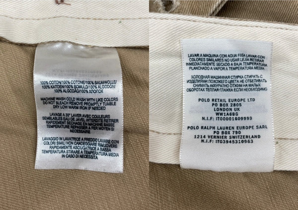 ダブルアールエル RRL OFFICER CHINO オフィサーズ チノ ボタンフライ フィールドチノ Ralph Lauren 薄茶 無地 チノパン ベージュ サイズ 33/32 104MB-381