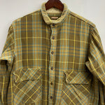 【曜日割引対象外】 キャピタル KAPITAL チェック ネルシャツ リメイク 長袖シャツ 黄色 2サイズ 201MT-3882 VB