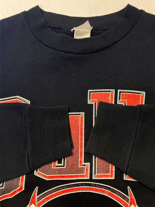 ヴィンテージ vintage 90's 90年代 NBA official オフィシャル CHICAGO BULLS シカゴブルズ プリント 黒 アメリカ製 made in USA スウェット ブラック Mサイズ 101MT-3826