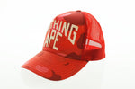 ア ベイシング エイプ A BATHING APE Red Camo Cap College Logo メッシュキャップ 初期 APE 裏原 帽子 メンズ帽子 キャップ レッド フリーサイズ 103H-25