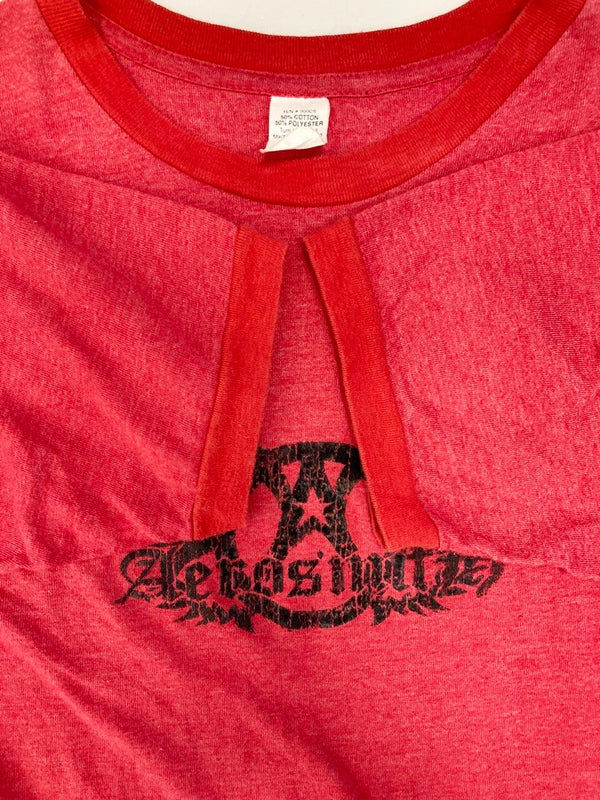 バンドTシャツ BAND-T ヴィンテージ Vintage エアロスミス AEROSMITH リンガーT US古着  Tシャツ レッド Mサイズ 101MT-2674