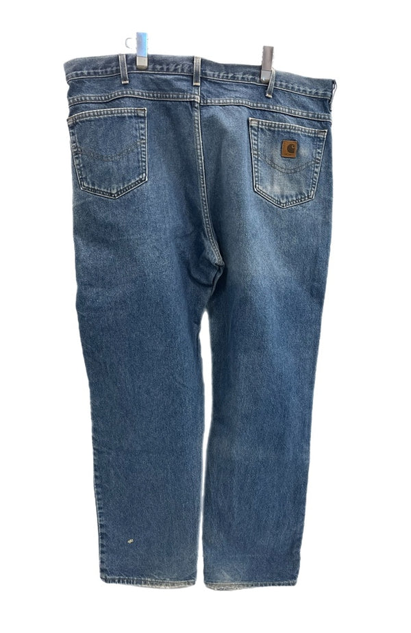 カーハート Carhartt Denim Pants デニムパンツ ジーンズ テーパード 青 USA製 アメリカ製 B160 DST デニム ブルー W44×L34 101MB-666