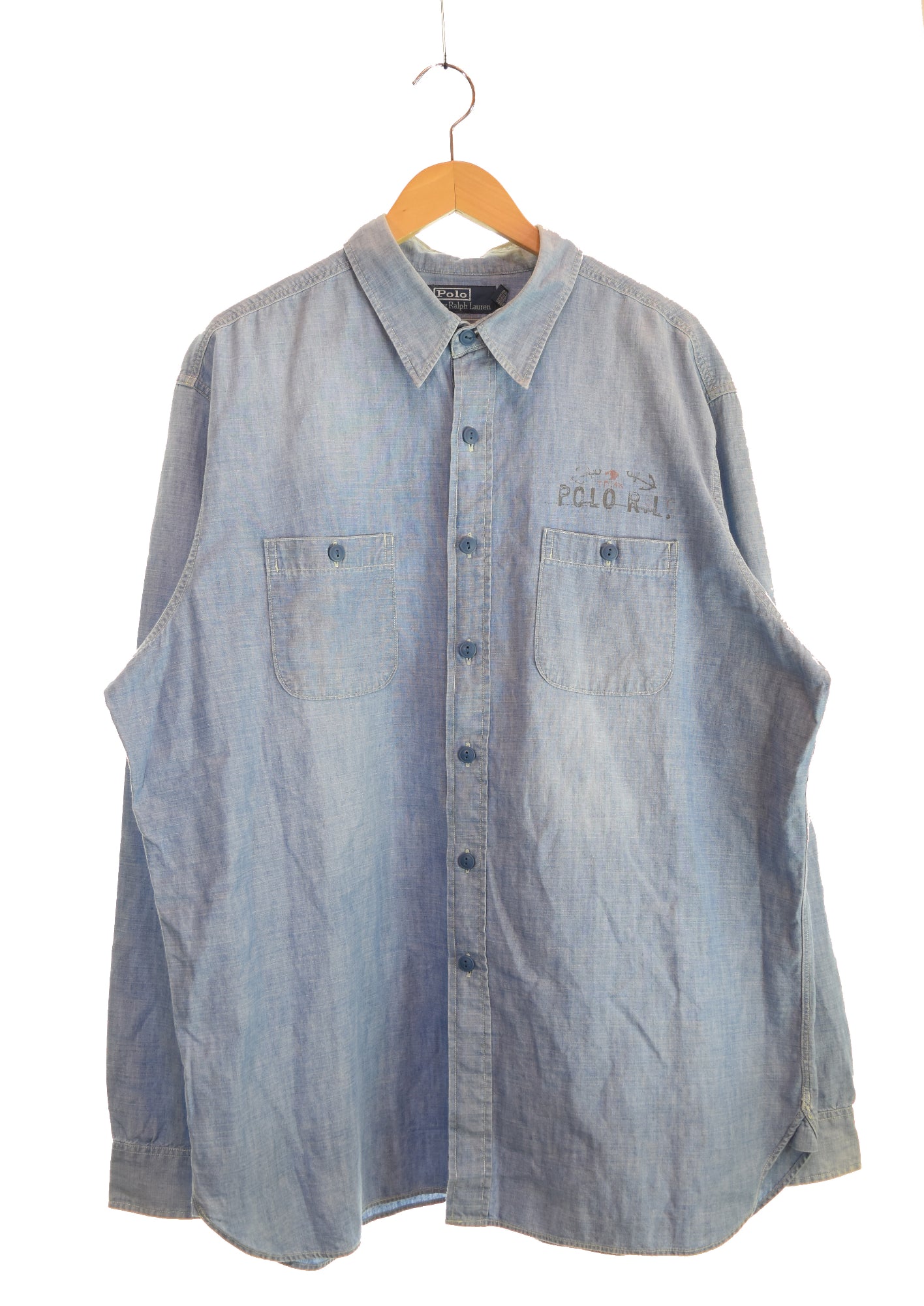 ラルフローレン RalphLauren 90s シャンブレーシャツ マチ付き 両面