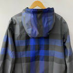 バーバリー Burberry Checked Hooded Jaket タータンチェック フーデッド ダブルジップ ジャケット ブルー Mサイズ 201MT-3309