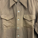 【曜日割引対象外】 ヴィンテージ vintage 40's mcgregor McGREGOR USA製 レーヨンシャツ 長袖シャツ ブラウン Mサイズ 201MT-3554 VB