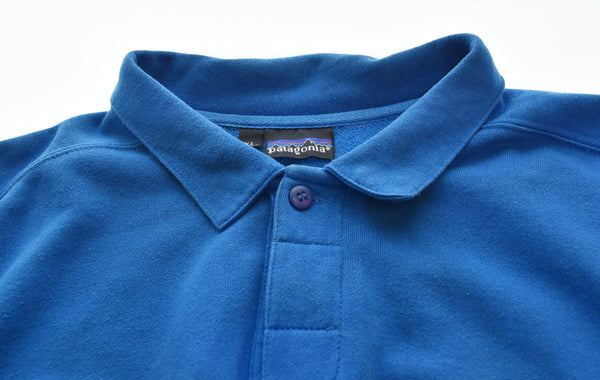 パタゴニア PATAGONIA 90s 90's 襟付きハーフボタン スウェットポロシャツ ヒヤシンスブルー スウェット ブルー LLサイズ 103MT-2516