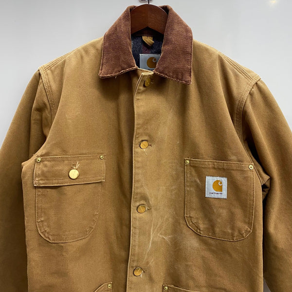 【曜日割引対象外】 カーハート Carhartt 00's ミシガンチョアコート ダック ジャケット ベージュ 34サイズ 201MT-4707 VB