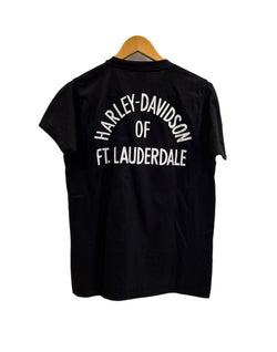 ハーレーダビッドソン Harley-Davidson 80s 80's SCREEN STARS USA製 スカルローズ プリントTシャツ ヴィンテージ Tシャツ ブラック Mサイズ 101MT-4934