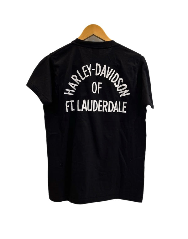 ハーレーダビッドソン Harley-Davidson 80s 80's SCREEN STARS USA製 スカルローズ プリントTシャツ ヴィンテージ Tシャツ ブラック Mサイズ 101MT-4934