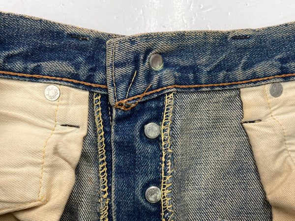 リーバイス Levi's 501 BIG E 60s 60年代 Vintage ヴィンテージ ジーンズ デニムパンツ ジーパン ボタン裏6 足長R 赤耳 青 無地 デニム ブルー 104MB-146