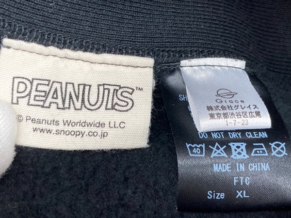 エフティーシー FTC × ピーナッツ PEANUTS CAPSULE COLLECTION シュローダー SCHROEDER HOODY フーディ パーカー 裏起毛 BLACK 黒 パーカ プリント ブラック XLサイズ 104MT-1883