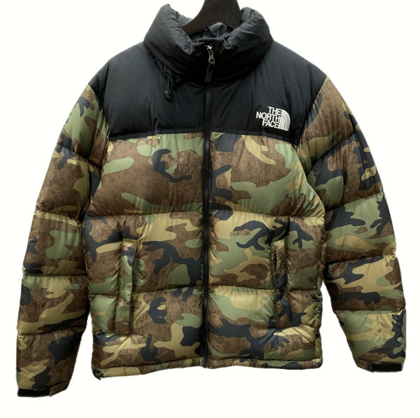 ザノースフェイス THE NORTH FACE NOVELTY NUPTSE JACKET ノベルティー ヌプシ ダウンジャケット TNF カモ 迷彩 KHAKI 緑 ND92336 ジャケット ロゴ カーキ Lサイズ 104MT-699