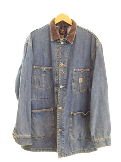 ダブルアールエル RRL 90s USA製 COVERALL JACKET カバーオール ジャケット 三ツ星タグ 裏地オンブレチェック ジャケット ブルー Mサイズ 103MT-2289