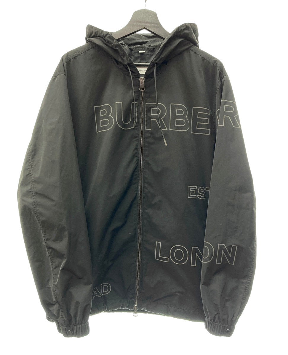 バーバリー Burberry ホースフェリー ロゴ アウター フーディー パーカー 黒 ジャケット プリント ブラック Lサイズ 104MT-297  | 古着通販のドンドンサガール