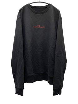 メゾンマルジェラ Maison Margiela  アップサイドダウンロゴ 刺繍 クルーネック スウェット S50GU0166 54 ブラック 601MT-42