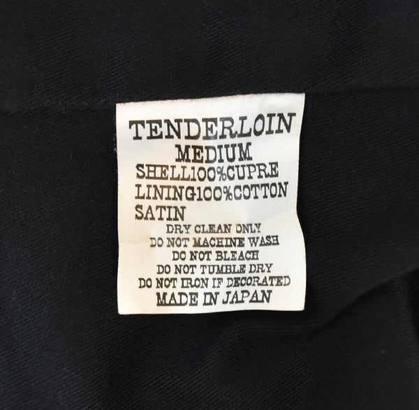 テンダーロイン TENDERLOIN T-COACH サテン コーチ ジャケット チェーンステッチ 刺繍 ロゴ K-SEVEN  ジャケット ブラック Mサイズ 103MT-3468