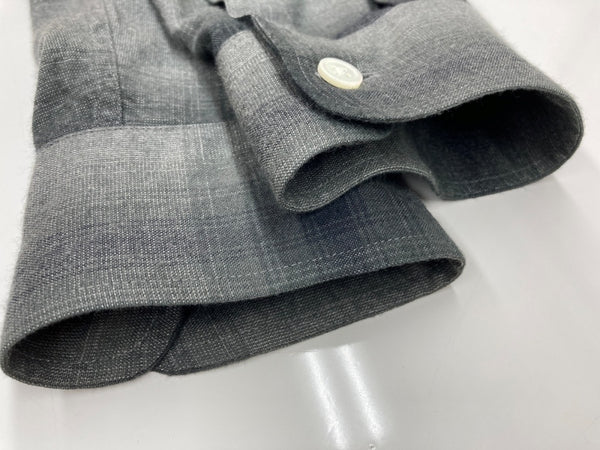 ワコマリア WACKO MARIA OMBRE CHECK OPEN COLLAR SHIRT オンブレ チェック オープンカラー 長袖 シャツ 黒 長袖シャツ チェック ブラック Lサイズ 104MT-1744