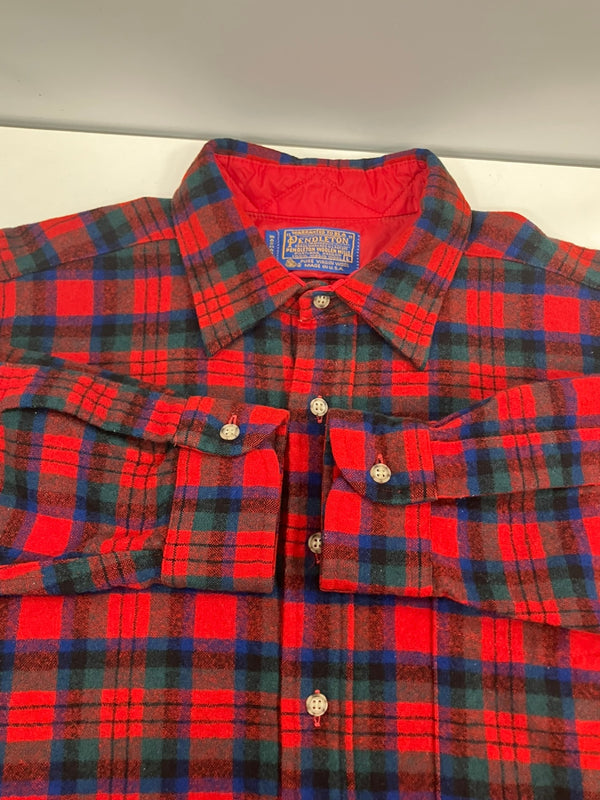 ペンドルトン PENDLETON 70's 70s 70年代 ボードシャツ ウールシャツ WOOL チェック  MADE IN USA アメリカ製 ヴィンテージ vintage 長袖シャツ レッド Lサイズ 101MT-3668