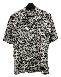 バックラッシュ BACKLASH ISAMU KATAYAMA リバティープリント+リザード シャツ アロハ レオパード柄 半袖 開襟 白 -201977 半袖シャツ 総柄 ホワイト Mサイズ 104MT-1678