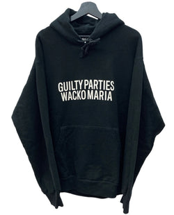 ワコマリア WACKO MARIA GUILTY PARTIES MIDDLE WEIGHT PULLOVER HOODED SWEAT SHIRT プルオーバー ロゴ フーディ パーカ プリント ブラック Lサイズ 104MT-2139