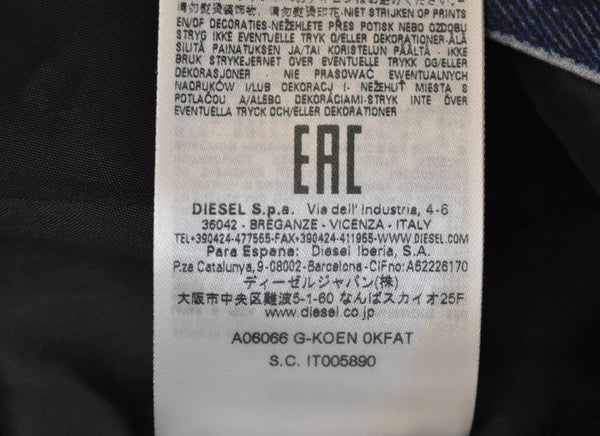 ディーゼル DIESEL  22SS G-KOEN ステンカラーコート スプリングコート ロング シングル プリント デニム柄 A06066 ジャケット ブルー Sサイズ 103MT-3150